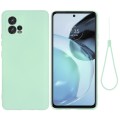 For Motorola Moto G72 Pure Color Liquid Silicone Shockproof Full Coverage Phone Case(Green)