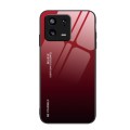 For Xiaomi 13 Pro Gradient Color Glass Phone Case(Red Black)