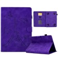 For 10 inch Tablets Tower Embossed Leather Tablet Case(Purple)