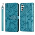 For Samsung Galaxy A54 5G Life Tree Embossing Pattern Leather Phone Case(Blue)