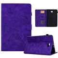 For Samsung Galaxy Tab A 10.1 2016 T580 Tower Embossed Leather Smart Tablet Case(Purple)