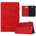 For Samsung Galaxy Tab A 10.1 2016 T580 Tower Embossed Leather Smart Tablet Case(Red)