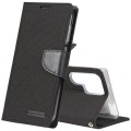 For Samsung Galaxy S23 Ultra 5G GOOSPERY CANVAS DIARY Fabric Texture Flip Leather Phone Case(Black)