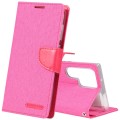 For Samsung Galaxy S23 Ultra 5G GOOSPERY CANVAS DIARY Fabric Texture Flip Leather Phone Case(Rose Re