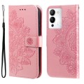 For Infinix Note 12 / G96 7-petal Flowers Embossing Leather Phone Case(Rose Gold)