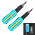 1 Pair Electric Motorcycle 24LED Two-color Running Water Steering Side Light(Blue Light + Yellow lig