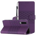 For Huawei P30 Diamond Embossed Skin Feel Leather Phone Case with Lanyard(Purple)