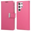 For Samsung Galaxy S23 Ultra 5G GOOSPERY RICH DIARY Crazy Horse Texture Leather Phone Case(Rose Red)