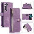 For Samsung Galaxy S23 5G Dream 9-Card Wallet Zipper Bag Leather Phone Case(Purple)