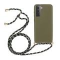 For Samsung Galaxy S23 5G Wheat Straw Material + TPU Protective Case with Lanyard(Army Green)