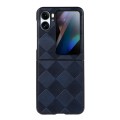 For OPPO Find N2 Flip Weave Plaid PU Phone Case(Blue)