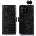 For Xiaomi 13 Crocodile Top Layer Cowhide Leather Phone Case(Black)