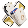 For Samsung Galaxy S23 5G Ring Holder RFID Card Slot Phone Case(Beige)