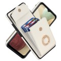 For Samsung Galaxy A12 Ring Holder RFID Card Slot Phone Case(Beige)
