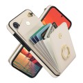 For Samsung Galaxy S24 5G Ring Holder RFID Card Slot Phone Case(Beige)
