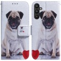 For Samsung Galaxy A34 5G Coloured Drawing Flip Leather Phone Case(Pug)