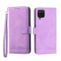 For Samsung Galaxy A12 5G Dierfeng Dream Line TPU + PU Leather Phone Case(Purple)