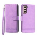 For Samsung Galaxy S21+ 5G Dierfeng Dream Line TPU + PU Leather Phone Case(Purple)