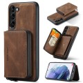 For Samsung Galaxy S24 5G JEEHOOD Magnetic Zipper Horizontal Flip Leather Phone Case(Brown)