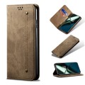 For OnePlus 11 Denim Texture Flip Leather Phone Case(Khaki)