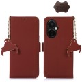 For OnePlus Nord CE 3 Lite Genuine Leather Magnetic RFID Leather Phone Case(Coffee)