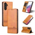 For Samsung Galaxy A54 5G AZNS Magnetic Calf Texture Flip Leather Phone Case(Light Brown)