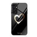 For Samsung Galaxy A54 5G Colorful Painted Glass Phone Case(Black Love)