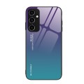 For Samsung Galaxy A34 5G Gradient Color Glass Phone Case(Aurora Blue)