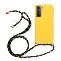 For Samsung Galaxy S23 FE 5G Wheat Straw Material + TPU Phone Case with Lanyard(Yellow)