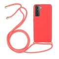 For Samsung Galaxy S23 FE 5G Wheat Straw Material + TPU Phone Case with Lanyard(Red)