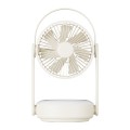 WT-F62 Outdoor Portable USB Charging Air Cooling Fan with LED Night Lamp(Cream Color)