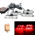 4 in 1 Car 12LEDs Grille Flash Lights Warning Lights with Wireless Remote Control, Color:Red