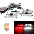 4 in 1 Car 12LEDs Grille Flash Lights Warning Lights with Wireless Remote Control, Color:Red White