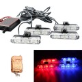 4 in 1 Car 12LEDs Grille Flash Lights Warning Lights with Wireless Remote Control, Color:Red Blue