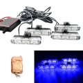 4 in 1 Car 12LEDs Grille Flash Lights Warning Lights with Wireless Remote Control, Color:Blue