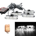4 in 1 Car 12LEDs Grille Flash Lights Warning Lights with Wireless Remote Control, Color:White