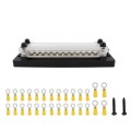 CP-3025 150A 12-48V RV Yacht Double-row 12-way Busbar with 28pcs Terminals(Black)