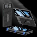 For Xiaomi Mix Fold 2 GKK Magnetic Hinge Flip Leather Phone Case with Holder(Carbon Fibre)