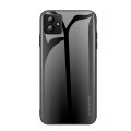 For Samsung Galaxy A04 Texture Gradient Glass TPU Phone Case(Black)