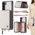 For Samsung Galaxy S23+ 5G JEEHOOD C22 Series Zipper Wallet Leather Phone Case with Dual Lanyard(Ros