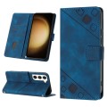 For Samsung Galaxy S23+ 5G Skin-feel Embossed Leather Phone Case(Blue)