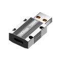 120W Type-C Female to USB 3.0 Male Zinc Alloy Straight Adapter(Silver)