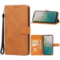 For Nokia C32 Leather Phone Case(Brown)