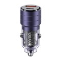 USAMS US-CC176 C36 Aluminum Alloy Transparent Mini Car Charger(Purple)