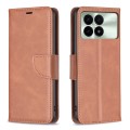 For Xiaomi Redmi K70 / K70 Pro Lambskin Texture Pure Color Flip Leather Phone Case(Brown)
