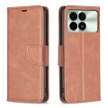 For Xiaomi Redmi K70E Lambskin Texture Pure Color Flip Leather Phone Case(Brown)