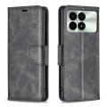 For Xiaomi Redmi K70E Lambskin Texture Pure Color Flip Leather Phone Case(Black)
