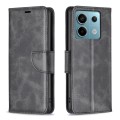 For Xiaomi Redmi Note 13 Pro 4G Global Lambskin Texture Pure Color Flip Leather Phone Case(Black)