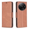For Xiaomi Redmi A3 Lambskin Texture Pure Color Flip Leather Phone Case(Brown)