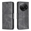 For Xiaomi Redmi A3 Lambskin Texture Pure Color Flip Leather Phone Case(Black)
